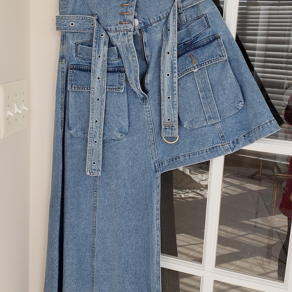 Denim asymetric skirt